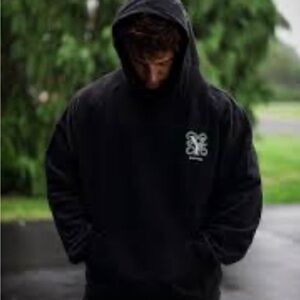 YoungLa black For All the Dogs Crystal Embroidered Hoodie Rare Mens size Medium
